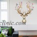 Deer Head Home Decor Art Wall Paper Removable Colourful Print Sticker D   202403419325